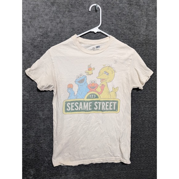 Sesame Street Other - Sesame Street Graphic TShirt Cream Elmo Big Bird Cookie Monster XS Vintage Style